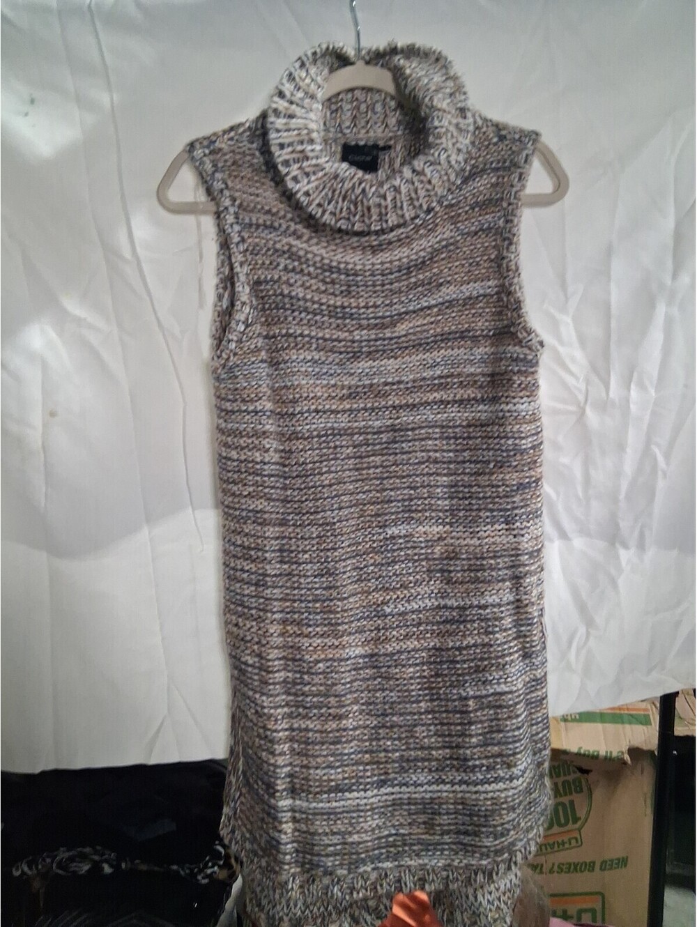 Cliche Women’s Medium Multicolor Marled Knit Cowl Neck Sweater Dress K2